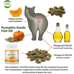 Diagram illustrating how Glandex for cats helps support natural and healthy anal gland function.