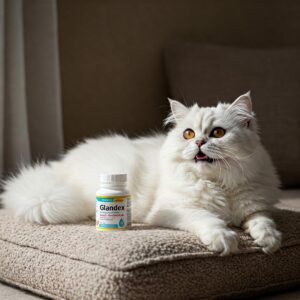 Happy and comfortable cat, suggesting the positive effects of using Glandex for feline anal gland health. 1