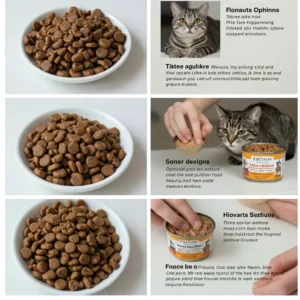 Visual comparison of Fromm's different cat food lines, like dry, wet, and pate, as discussed in reviews.