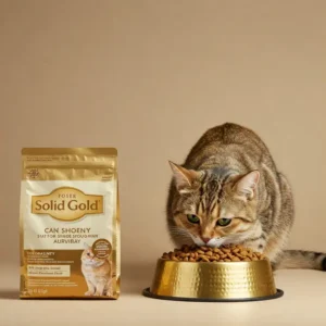 Solid gold cat food promotes a healthy, shiny coat and energy in cats.