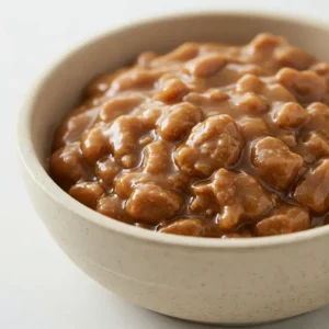 Close-up of a serving of Rachel Ray wet cat food.