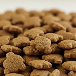 Detailed view of Special Kitty cat food kibble, highlighting its crunchy texture.