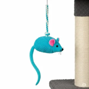 Fun cat tree hanging toy replacement, designed to re-engage playful cats with their cat tree.