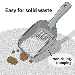 Attractive product shot of a bag of premium silica gel cat litter, emphasizing its clean packaging and quality.