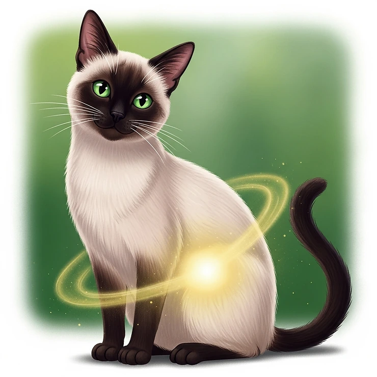 An illustration of a vibrant, healthy cat with a subtle glow around its abdominal area, symbolizing a healthy gut flora maintained through natural dewormer for cats.