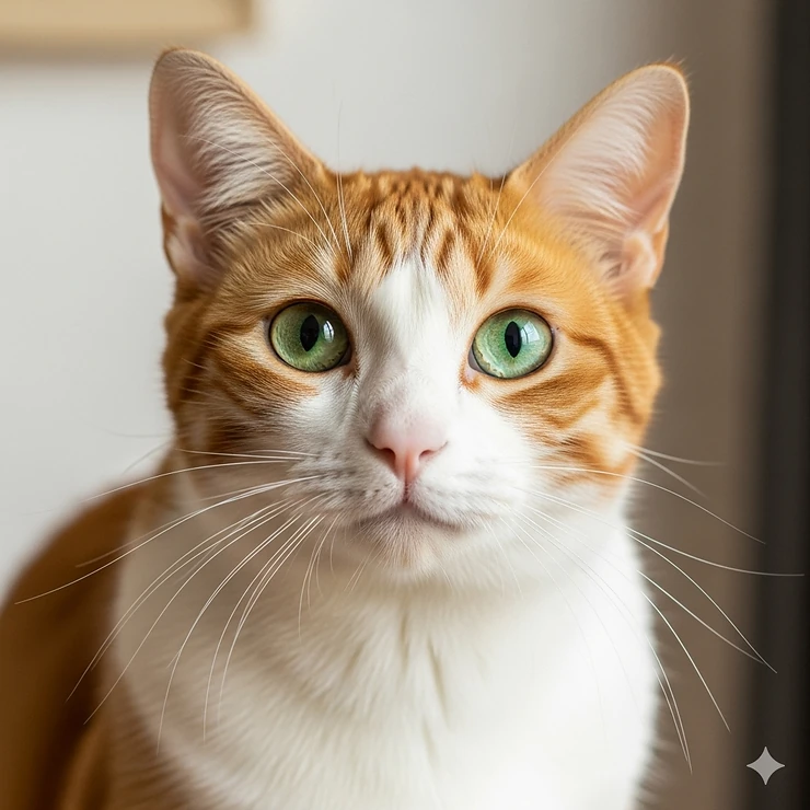 A happy cat with clear, bright eyes after recovering from Haws syndrome, illustrating a positive outcome of treatment.