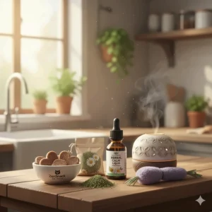 Various natural sedatives for cats, such as calming treats or supplements, as an alternative to stronger prescription medication.