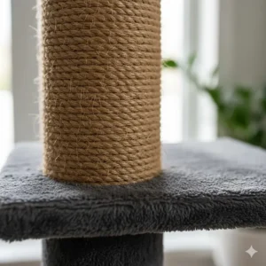 Texture of durable, woven natural sisal, the ideal scratching surface for large cats.