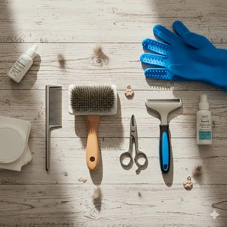 cat-grooming-tools-collection. cat grooming tools