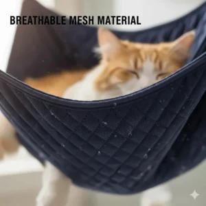 Detailed view of the breathable air-mesh fabric used in high-quality cat grooming hammocks.