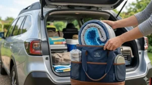 A happy and relaxed cat stretched out on a cooling cat bed during a summer heatwave to stay comfortable.