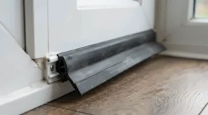 Close-up of the magnetic seal on a cat door for large cats