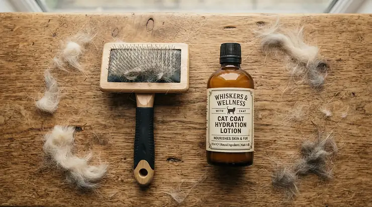 Restoring coat moisture balance with a hydrating cat conditioner for long-haired cats prone to matting.