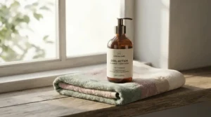 A convenient option from our cat shampoo and conditioner sets collection on a counter.